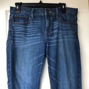 Express midrise ankle jeggings raw hem size 8